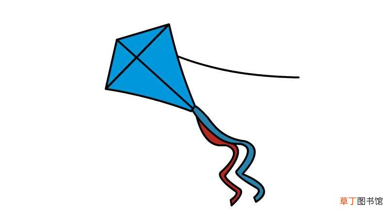 蓝色风筝简笔画