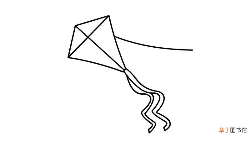 蓝色风筝简笔画