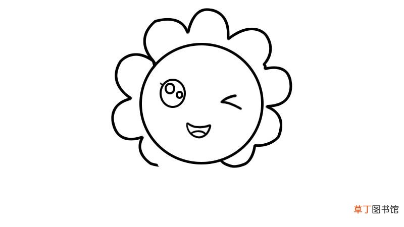 小女孩挥手简笔画