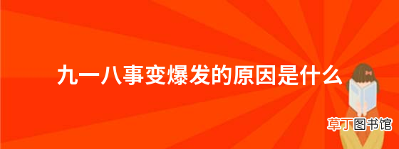 九一八事变爆发的原因是什么