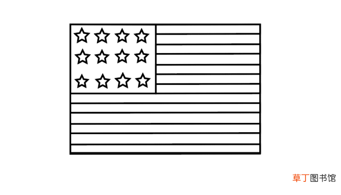 美国国旗简笔画 美国国旗简笔画怎么画