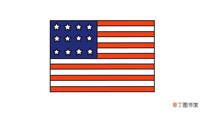 美国国旗简笔画 美国国旗简笔画怎么画
