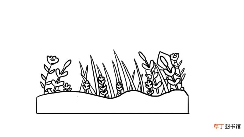 茂密的花丛简笔画 茂密的花丛简笔画画法