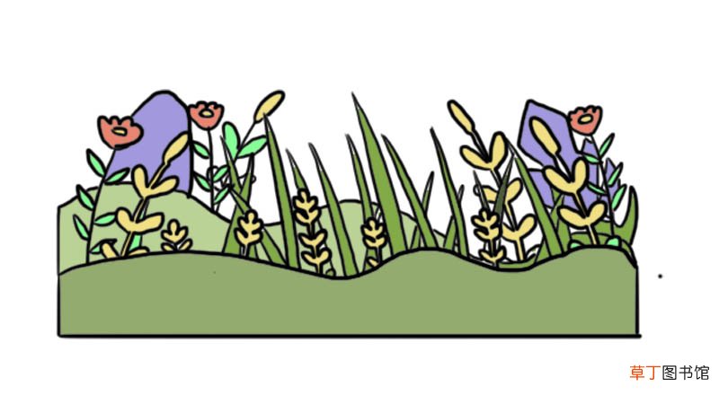 茂密的花丛简笔画 茂密的花丛简笔画画法