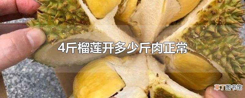 4斤榴莲开多少斤肉正常