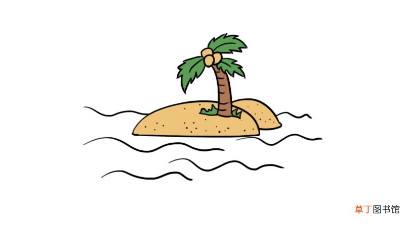 海边简笔画 海边的画法步骤