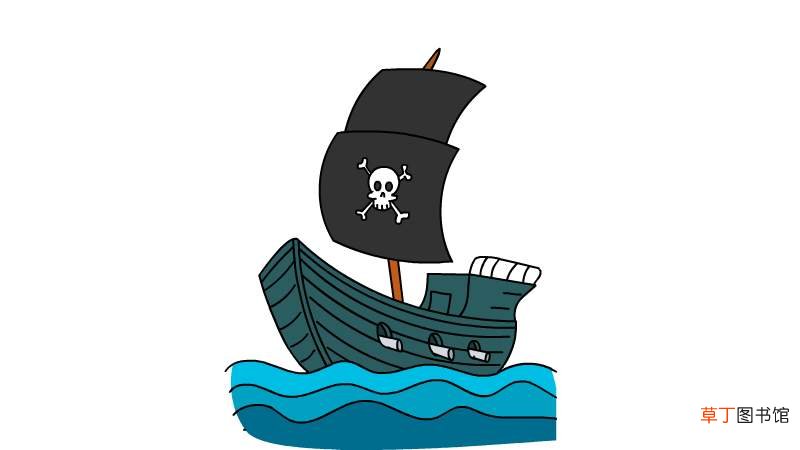 海盗船简笔画