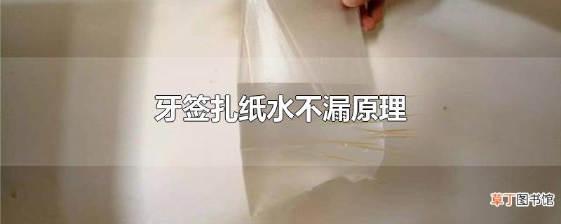 牙签扎纸水不漏原理