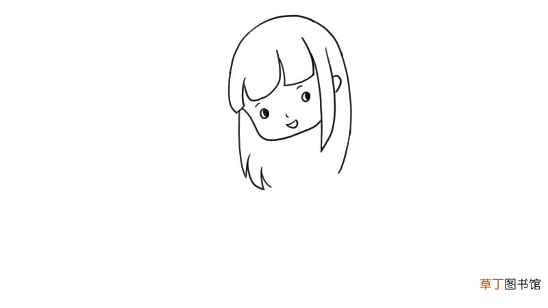 娇羞的女孩简笔画