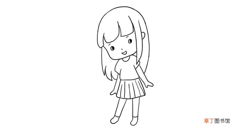 娇羞的女孩简笔画