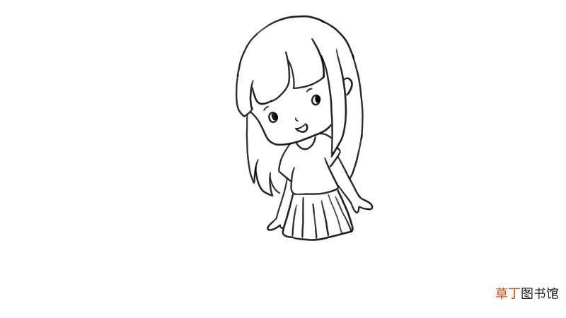 娇羞的女孩简笔画