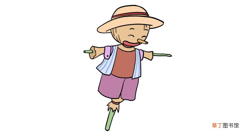 稻草人简笔画怎么画稻草人简笔画画法