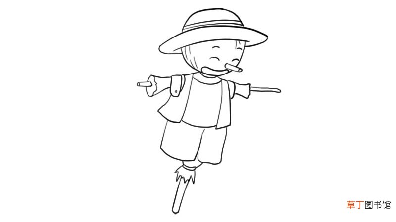 稻草人简笔画怎么画稻草人简笔画画法