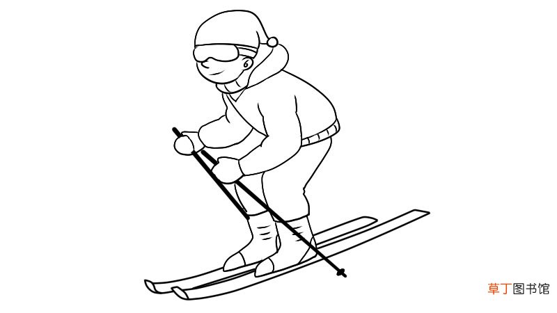 滑雪简笔画教程滑雪简笔画怎么画