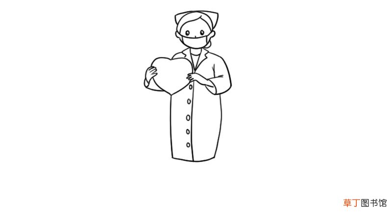 爱心护士简笔画画法 爱心护士简笔画