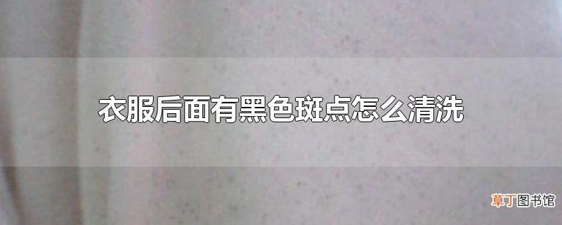 衣服后面有黑色斑点怎么清洗