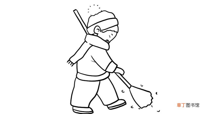 扫雪简笔画