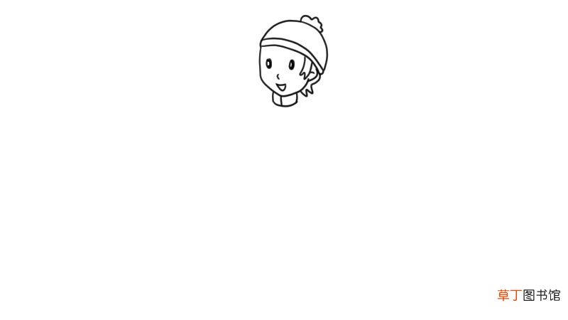 滑冰的小女孩简笔画