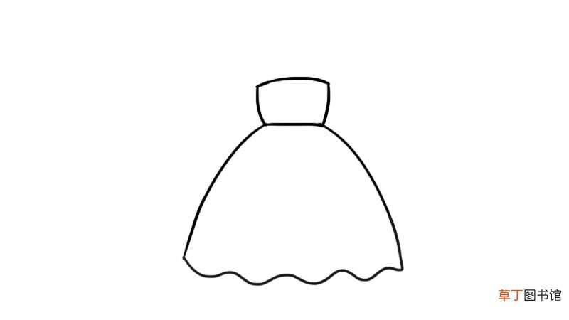 公主裙简笔画晚礼服