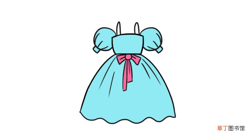 公主裙简笔画晚礼服