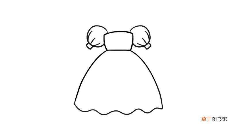 公主裙简笔画晚礼服