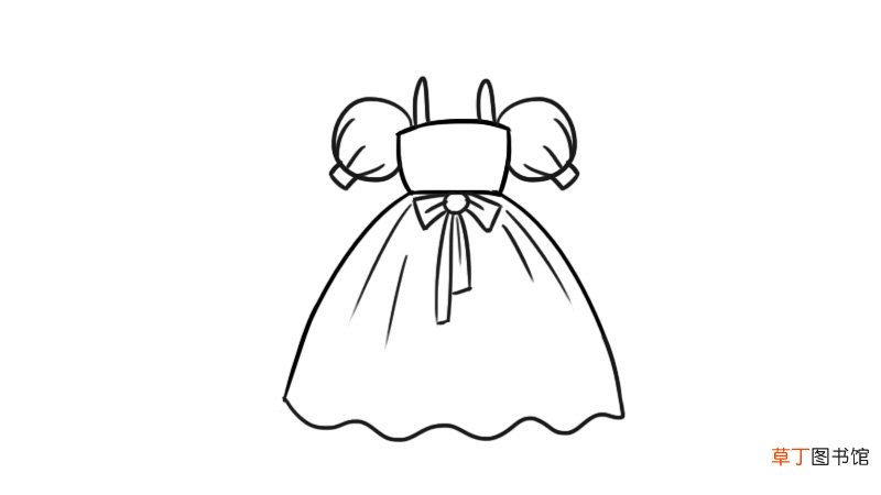 公主裙简笔画晚礼服