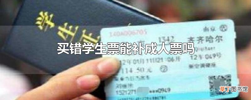 买错学生票能补成人票吗