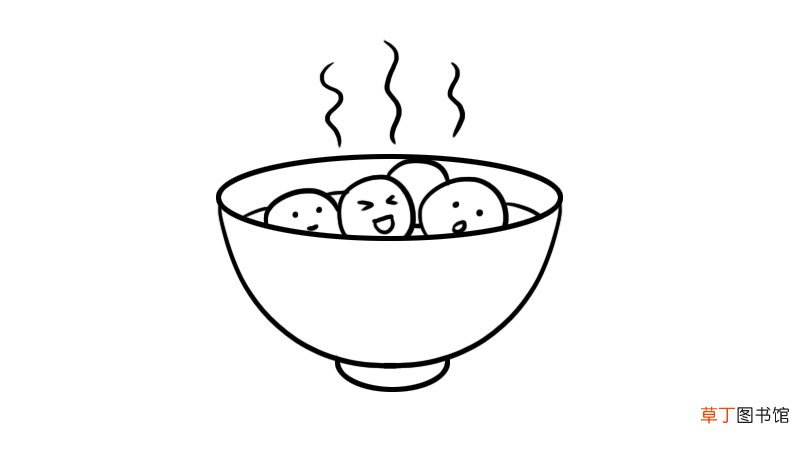 冬至简笔画汤圆