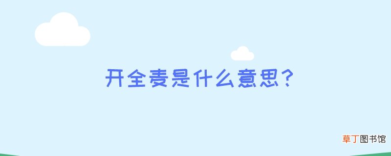 开全麦是什么意思？