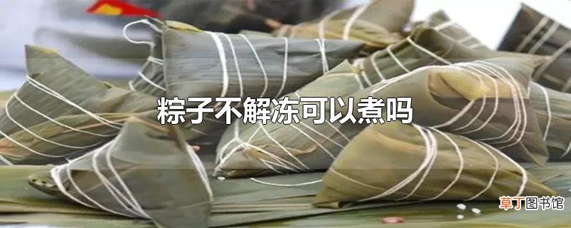 粽子不解冻可以煮吗