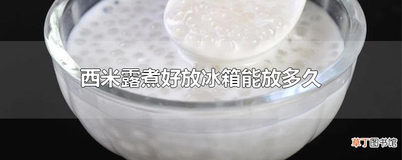 西米露煮好放冰箱能放多久