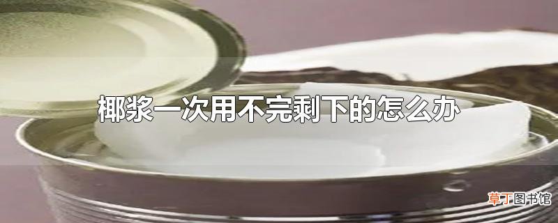椰浆一次用不完剩下的怎么办