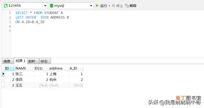 数据库内连接和外连接的区别举例 sql面试必会6题经典