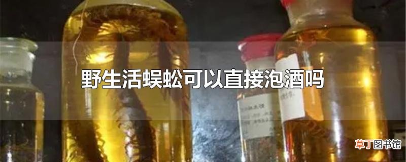 野生活蜈蚣可以直接泡酒吗