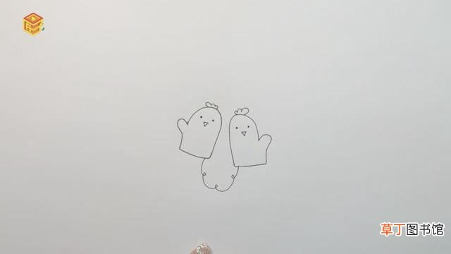 小鸡手套简笔画
