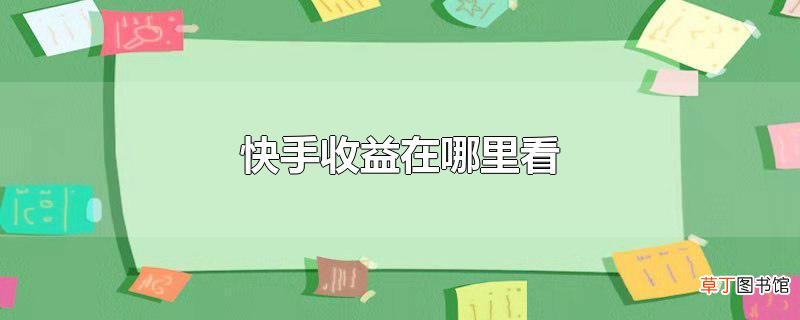快手收益在哪里看