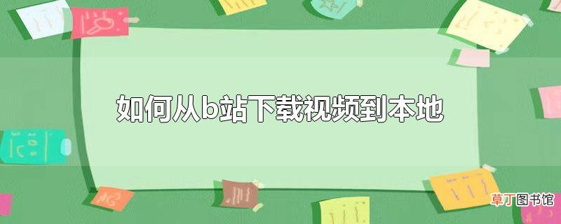 怎么从b站下载视频到本地