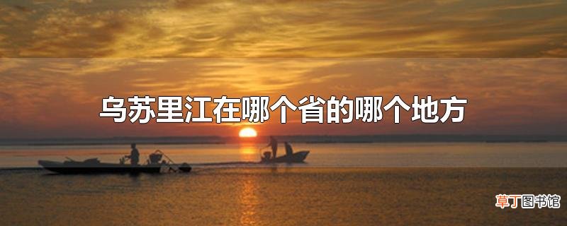 乌苏里江在哪个省的哪个地方