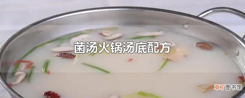 菌汤火锅汤底配方