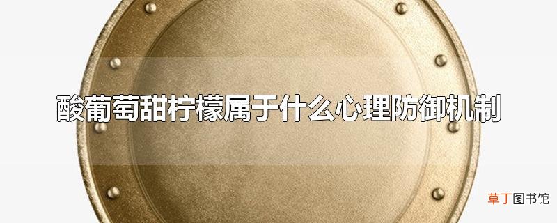 酸葡萄甜柠檬属于什么心理防御机制