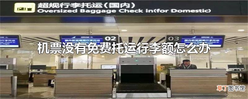 机票没有免费托运行李额怎么办