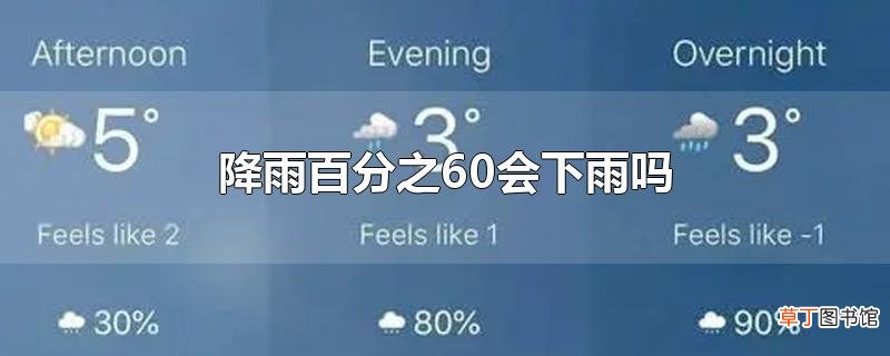 降雨百分之60会下雨吗