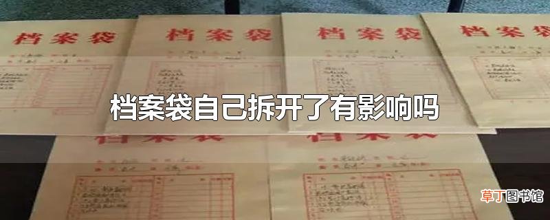 档案袋自己拆开了有影响吗
