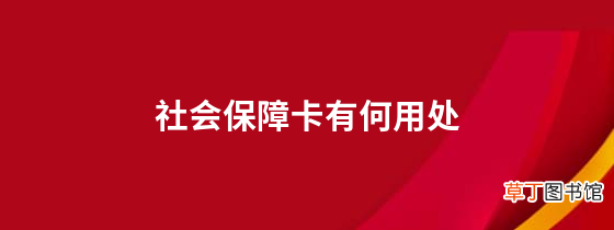 社会保障卡有何用处