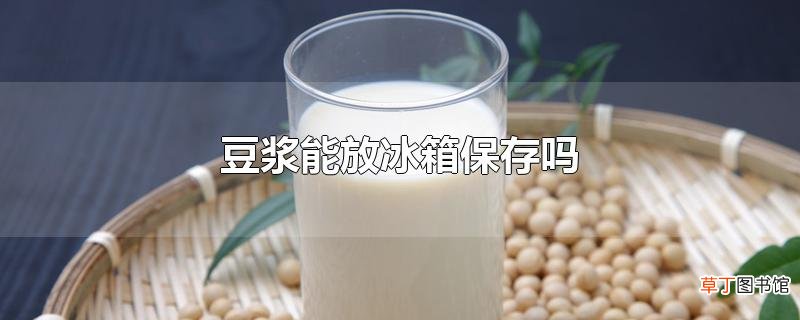 豆浆能放冰箱保存吗
