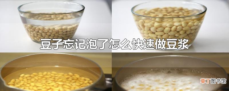 豆子忘记泡了怎么快速做豆浆
