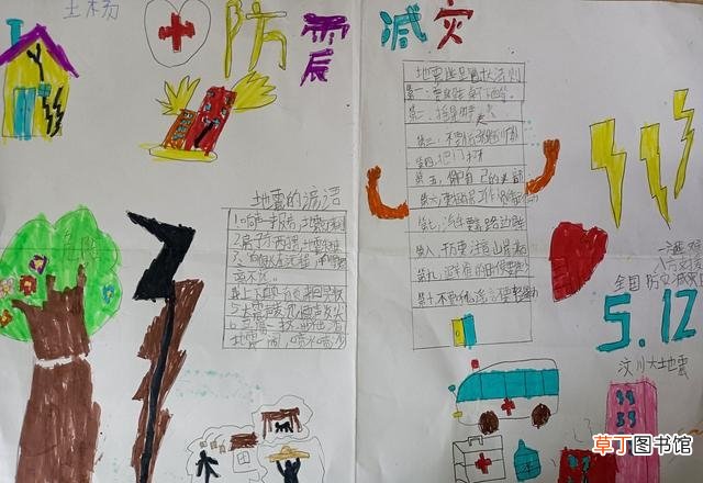 简单又漂亮的防震减灾图 防震减灾的手抄报