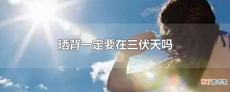 晒背一定要在三伏天吗