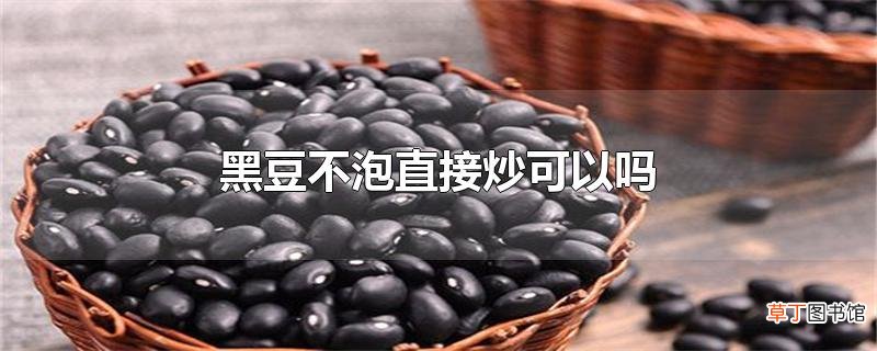 黑豆不泡直接炒可以吗