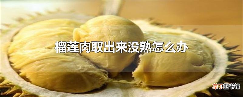 榴莲肉取出来没熟怎么办
